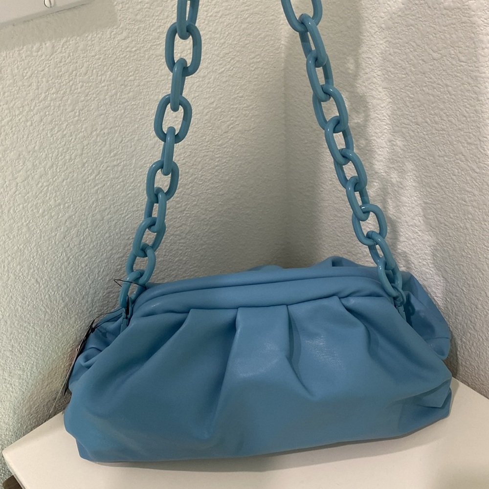 NWT Badgley Mischka Vegan Leather Wrapped Frame Clutch Removable Chain Strap - Picture 15 of 15